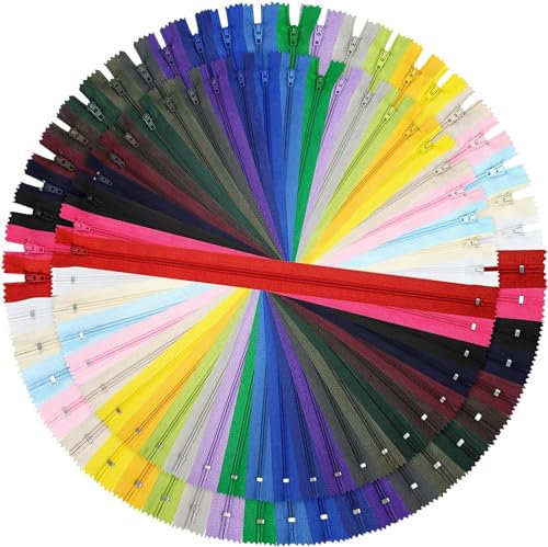 DOITEM 15cm und 25cm Nylon-Reißverschlüsse zum Nähen und Basteln | 24 Farben 48 Stück Reißverschlüsse