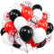 Luftballons Rot Schwarz, Ousuga 60 Stück 12 Zoll Weiße Schwarze Rote Konfetti Latex Helium Ballon Set für Jungen Mädchen Kinder Geburtstag Hochzeit Babyparty Graduierung Poker Motto Party Dekoration