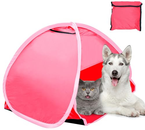 RUNYU Mini tente de plage, pop-up, pliable, appui-tête, protection solaire, voyage, petite taille, avec sac de rangement pour la plage familiale, rose