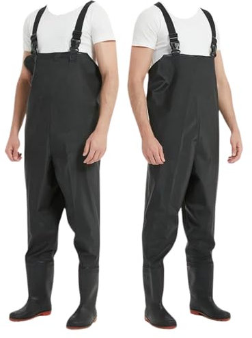 ARMERIAONLINE SINCE 1999 Scafandro Doppio PVC per Pescare Impermeabile Stivali da Pesca Trampolieri Lavoro da palombaro trampolieripesca Taglia : 40 Colore : Nero