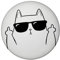 Katze mit Mittelfinger Magnet mit Flaschenöffner rund Lustiger Kater SAGT Fuck You mit Stinkefinger und Sonnenbrille für Kollegen oder als witziger