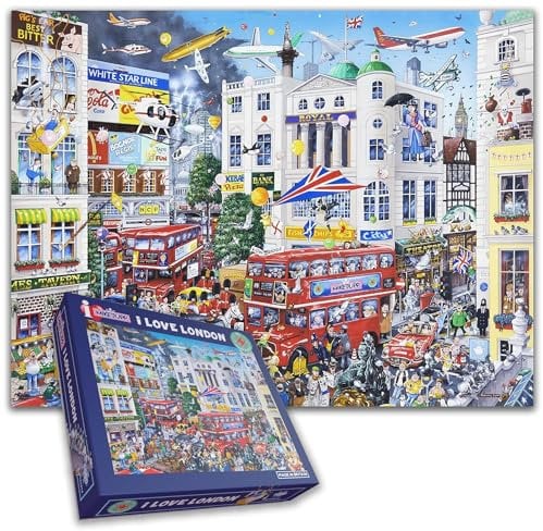 I Love London 1000 Piece Jigsaw Puzzle Age 12+ – Hilarious Puzzle by Mike Jupp – Perfect for Puzzle Enthusiasts and London Lovers Size 66 x 50 CM