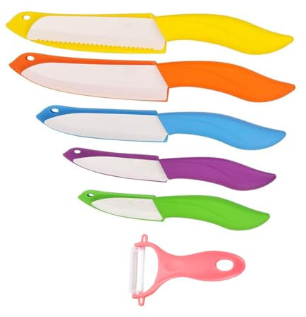 Astylway Ceramic Knife Set 6 Piece Colored Kitchen Knives Include Peeler 3 inch Paring Knife Bread Knife 6 inch Small Chef Knife