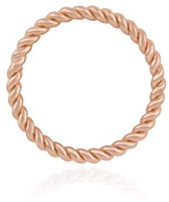 Mary & Jules Damen Ring Rosegold Twisted aus echtem 925 Sterling Silber, rosegold vergoldet, schlichter, feiner Fingerring, aus recyceltem Silber, Größe 54