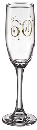 HOX 60th Birthday Champagne Flute Glass – Elegant Gift Boxed Age 60 Keepsake for Him or Her
