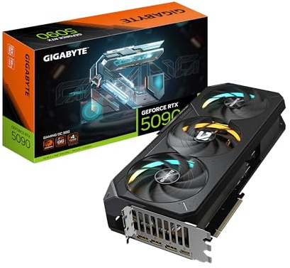 GIGABYTE GeForce RTX 5090 Gaming OC 32G Grafikkarte, WINDFORCE Kühlsystem, 32 GB 512-Bit GDDR7, von NVIDIA, DisplayPort & HDMI - Video-Ausgangsschnittstelle, GV-N5090GAMING OC-32GD Grafikkarte
