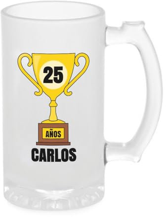 Jarra de Cerveza Personalizada Cristal 500 ml Regalo Hombre Papá Día del Padre Cumpleaños (Copa Cumpleaños)