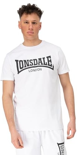 Lonsdale Herren T-Shirt Normale Passform FULWOOD M, White/Black
