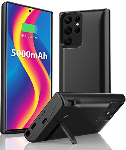 Battery Case for Galaxy S25 Ultra, Extended Rechargeable Batteri Charging Cases for Samsung Galaxy S25 Ultra 5G Portable Power Bank & Protective Cover – Black