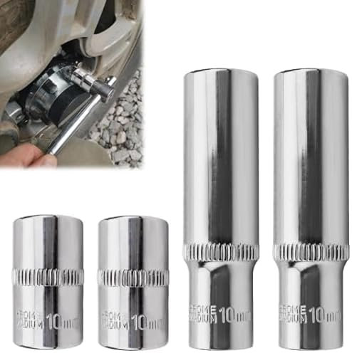 4 PCS 10mm Socket,10mm Socket 1/4 Drive,1/4 Deep Socket, Cr-V Drive for DIY Hand-Making Repair Automotive