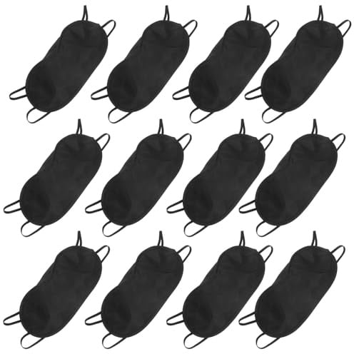 HOODANCOS 24 Stück-pack Schlafmaske aus Polyester Schwarz mit Snug Fit und Bequem für Team Building Spiele und Reisen Leichte Klassische Augenbinde für Damen und Herren