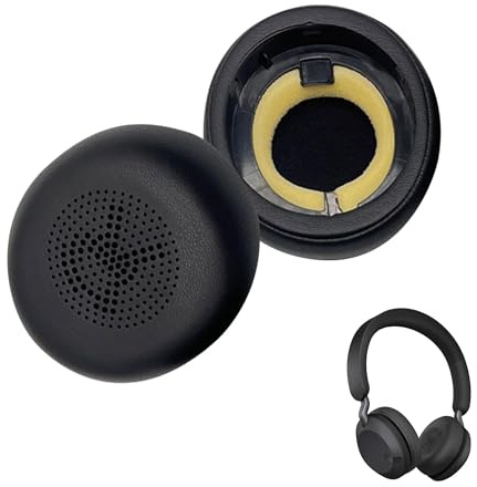 2PCS Earpads Replacement for Jabra Evolve2 65/Evolve2 40/Elite 45h | 65MS 65UC USB, 40UC 40MS USB, On-Ear Wireless Headset, Ear Pads Cushions with Softer Protein Leather