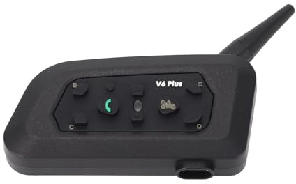 LUCKDANO V6Plus Motorcycle Intercom, Wireless Hands Headset with HD Call DSP Noise Reduction for 6 People, Suitable Helmet Snowmobile Snowboard Beach Bike