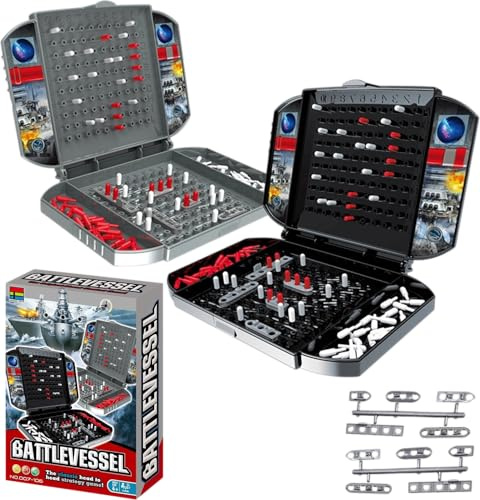 Seeschlacht Spiel, Kleine Battleship Brettspiel, Klassisches Schiffe Versenken Brettspiel, Strategie Seeschlacht Brett Spiel für Kinder ab 4 Jahren Geburtstagsgeschenke, Partyspiele