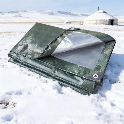 Zeltplane Wasserdicht mit Ösen 120 x 160 cm Extrem Reißfest, Wasserdicht, Uv-Stabilisiert, Schimmelresistent, Wetterfeste, Langlebig, wasserdichte Plane, Bodenplane für Outdoor Garten, Grün