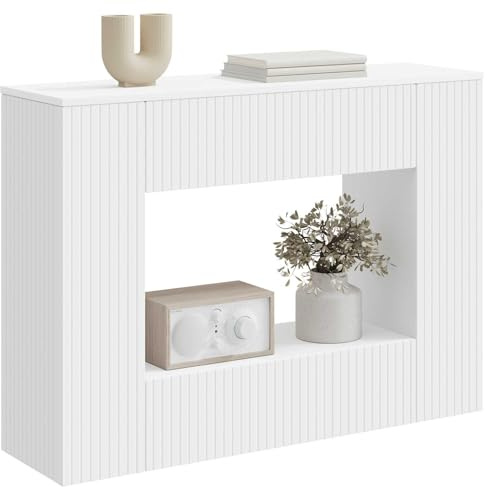 vidaXL Wandtafel Wit 101 x 29 x 74 cm Geconstrueerd hout