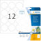 HERMA 5067 Universal Etiketten ablösbar rund, 25 Blatt, Ø 60 mm, 12 pro A4 Bogen, 300 Stück, selbstklebend, bedruckbar, matt, blanko Papier Klebeetiketten Aufkleber, weiß