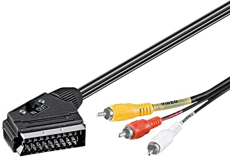 Goobay 50365 Cavo Adattatore, SCART a Composito Audio Video, IN/OUT, Nero, 3m Lunghezza del Cavo
