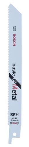 Bosch Professional 5x Säbelsägeblatt 'Basic for Metal' S918B (für Metall, 150 x 16 x 0.6mm, ZT 1.8mm, Zubehör für Stichsägen)