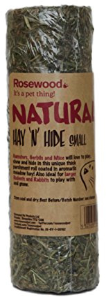 Rosewood Naturals Hay ‘n’ Hide Roll, Small Animal Edible Play Tunnel & Hay Hideout, for Hamsters, Gerbils and Mice, Toy for Rabbits and Guinea pigs, Small