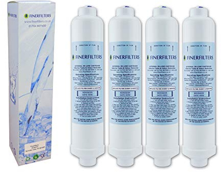 Finerfilters FF-6010PF Inline Water Filter Compatible With B&Q Aquashield 2000712 Undersink Kit (4 Pack)