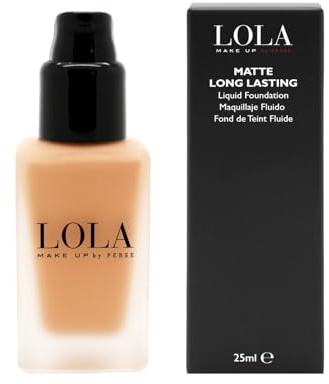 LOLA Make Up by Perse Matte Long-Lasting Liquid Foundation – Full Coverage, Buildable Matte Finish, Oil-Absorbing, Shine-Free, Long-Lasting – Paraben-Free, Vegan, Cruelty-Free – [B045]
