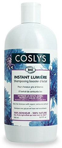 Coslys Shampoo für weißes und silberfarbenes Haar mit Bio-Centaurea-Extrakt, 500 ml