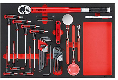 TengTools ttex17-set of 17 Pieces with Hexagonal Sockets and Inspection and torque wrench