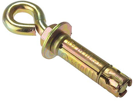 ForgeFix Masonry Anchors - Eye Bolts | M10 | Zinc Yellow Passivated | Bag 5