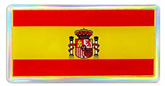 4R Quattroerre.it 14002 Etiqueta Adhesiva 3D Bandera de España HQ, 88 x 40 mm