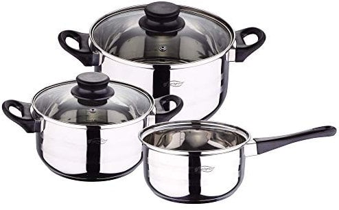 San Ignacio SG-8050 - Batería de Cocina, Acero Inoxidable, Plateado, 3 cuerpos