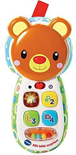 VTech- Kid Allô Bébé Surprises Brun, 502705 - Version FR