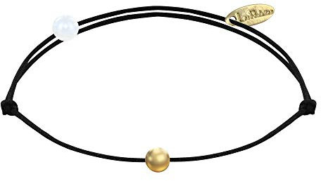 LES POULETTES BIJOUX - Bracelet Lien Petite Perle Plaqué Or - Classics - Noir