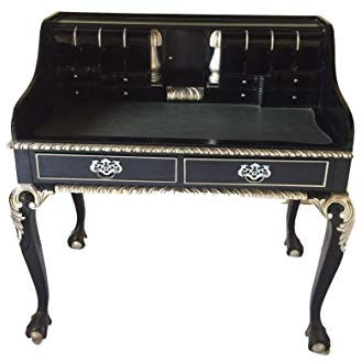 Antiker Sekretär Barock Louis Seize Renaissance Rokoko Farbe: schwarz/Silber Schreibtisch Schminktisch Länge102xHöhe108xBreite58cm Nr.10