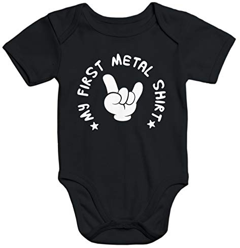 MoonWorks® Kurzarm Baby Body My First Metal Shirt Hardrock Heavy Metal Bio-Baumwolle