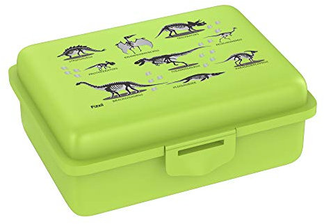 Fizzii Lunchbox (Inkl. Obst-/ Gemüsefach, schadstofffrei, spülmaschinenfest, Motiv: Dino Lime)