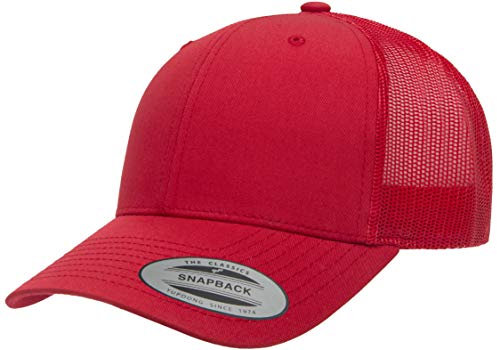 Yupoong Unisex Single Trucker-Mütze, Rot/Ausflug, einfarbig (Getaway Solids), Einheitsgröße
