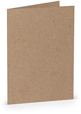 PAPERADO 50 Faltkarten DIN A6 - Kraftpapier - 10,5 x 14,8 cm - 220 g/m² - Doppelkarte Klappkarte Einladungskarte