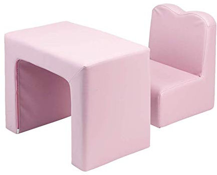 WSHA Kleinkind Sessel Sofa 2 in 1 Kindersofa Umbau zu Tisch und Stühlen mit Stauraum, für 1-6 Jahre alt
