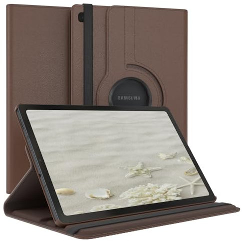 EAZY CASE - Funda para Samsung Galaxy Tab S6 Lite Protectora Tablet Smart Cover Soporte Giratorio Estuche Plegable 360° rotativo con función Atril Cuero sintético Marrón