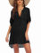 AI'MAGE Damen-Badeanzug, V-Ausschnitt, Knopfleiste, Strand-Tunika, Oberteil S-3XL, Schwarz, XX-Large