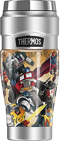 Transformers Autobots V Decepticons THERMOS STAINLESS KING Stainless Steel Travel Tumbler, Vacuum insulated & Double Wall, 16oz