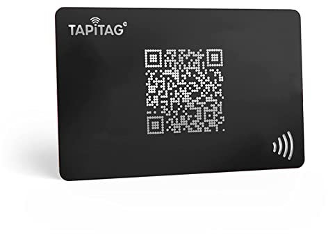 TAPiTAG Digitale Visitenkarte Metall NFC Tag + QR (schwarz)