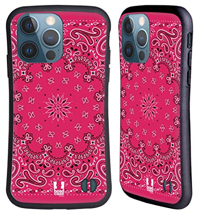 Head Case Designs Rosa Classico Paisley Bandana Classica Custodia Cover Ibrida Compatibile con Apple iPhone 13 PRO