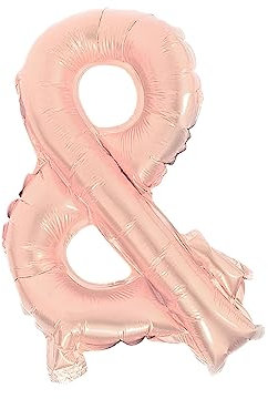 Folienballons Buchstaben Rose Gold - 40 cm - für Geburtstag Hochzeit Party Dekoration Happy Birthday JGA Geschenk Luftballon Abschluss ABI groß XXL klein mini (Buchstaben Zeichen & 40 cm)