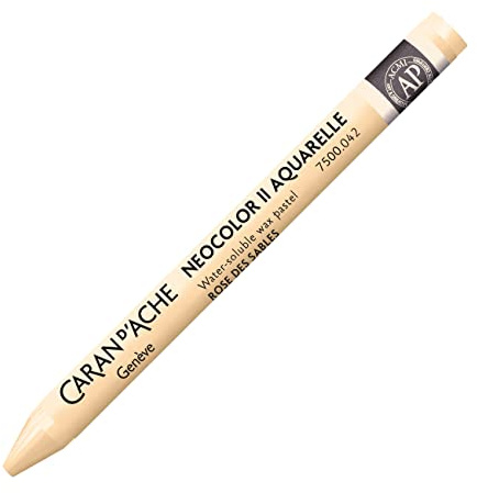 Caran d'Ache NEOCOLOR II 042 FLEISCHFARBIG/FLESH (7500.042) / Pastelle 10 Stück (1er Pack)/ aus Wasservermalbarem Wachs/Für Papier Karton Glas Holz Leder Stoff Stein