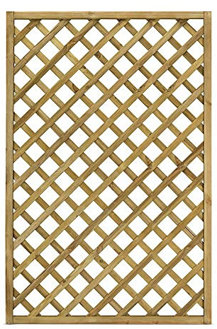 TheGoodGarden Grigliato in Legno Pannello Frangivista impregnato in Autoclave Maglia Diagonale Trendy Color Naturale (90) - Spedizione Gratuita da 99€