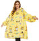 THREE POODLE Felpa Oversize Donna con Maniche e Cappuccio, Coperta in Pile Gigante, Taglia Unica