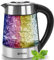Glas Wasserkocher 1,7 Liter | 100% BPA FREI | 2200 Watt | Edelstahl mit Temperaturwahl | Teekocher | Warmhaltefunktion | Temperatureinstellung | LED Beleuchtung im Farbwechsel