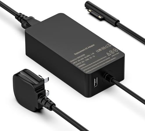 44W Laptop Charger Compatible With Microsoft Surface Pro 3/4/5/6/7/8/X, Surface Laptop 1/2/3, Surface Go 1/2, Surface Book 1/2, Microsoft Surface Pro Laptop Charger 15V 2.58A Power Supply Adapter